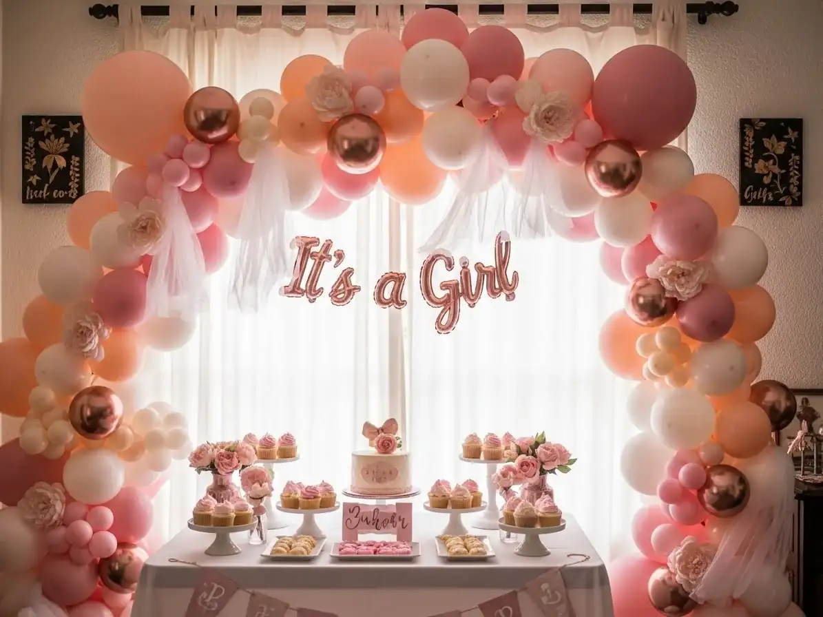 Decoración con globos para Baby Shower en CDMX
