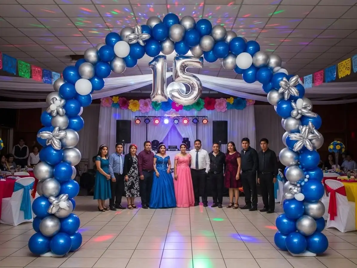 Decoración con globos para XV Años en CDMX