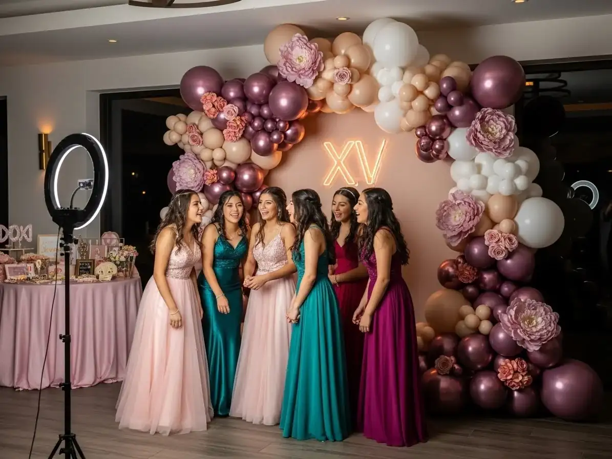 Decoración con globos para xv años en CDMX — ejemplo 1