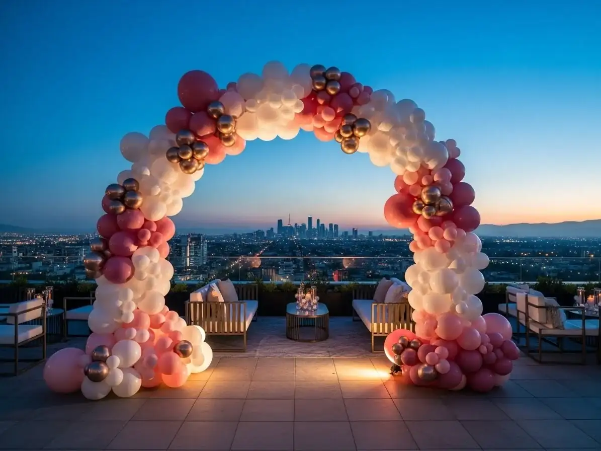 Decoración con globos para cumpleaños adulto en CDMX — ejemplo 1