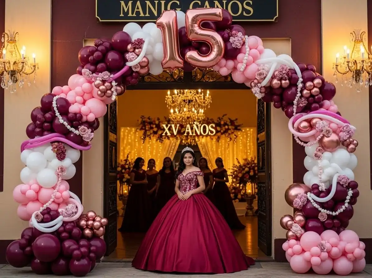 Decoración con globos para xv años en CDMX — ejemplo 6