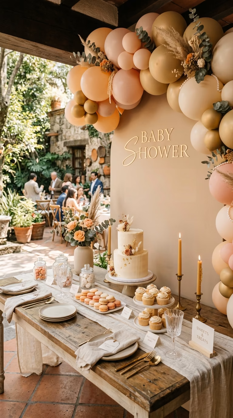 Decoración con globos para Baby Shower en CDMX