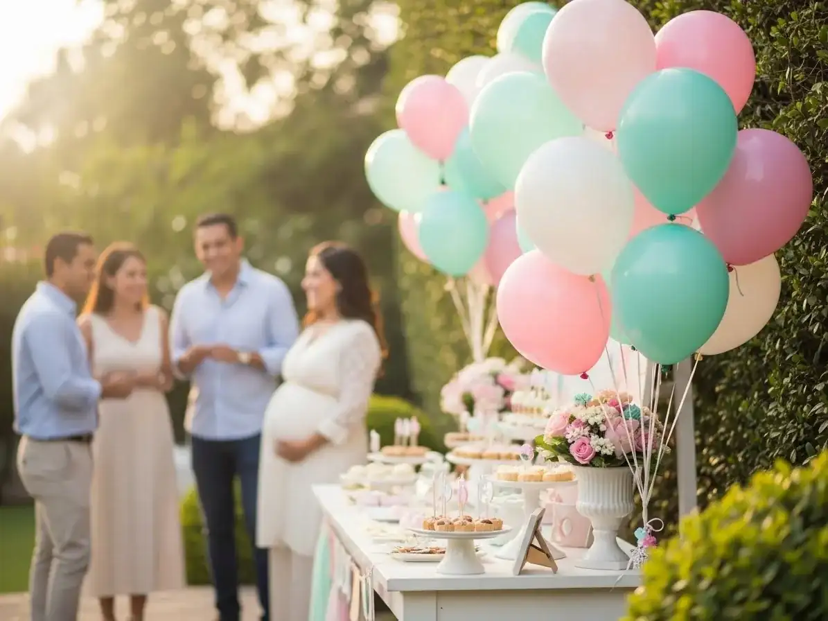 Decoración con globos para gender reveal en CDMX — ejemplo 4