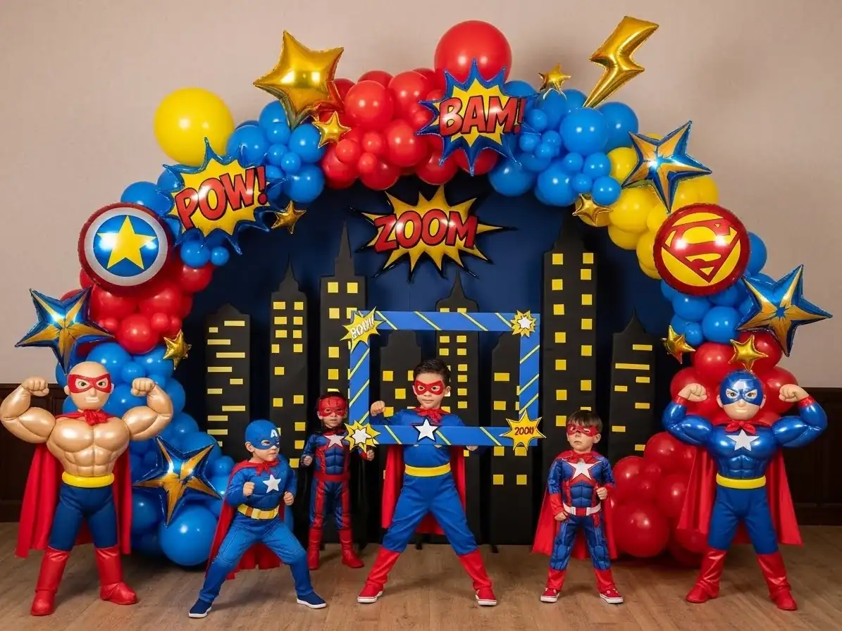 Números gigantes hechos con globos